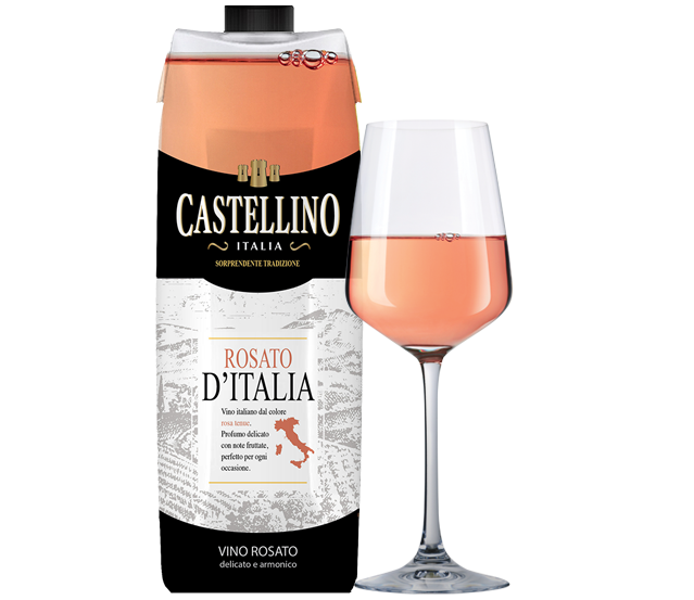 Vino Castellino rosato pack bicchiere